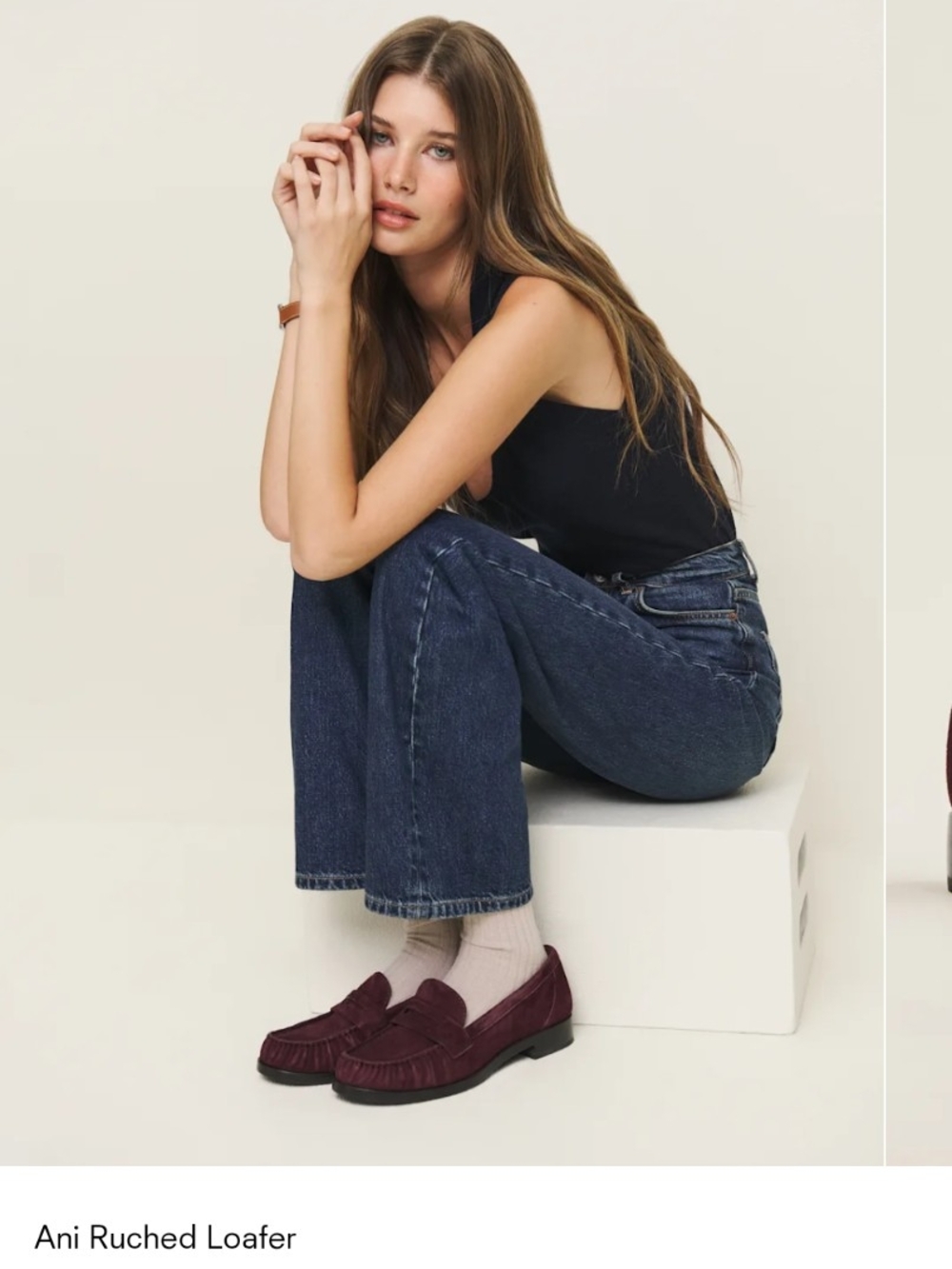 Reformation Ani Ruched Loafer — Deep Plum Suede 7.5 - Picture 5 of 5